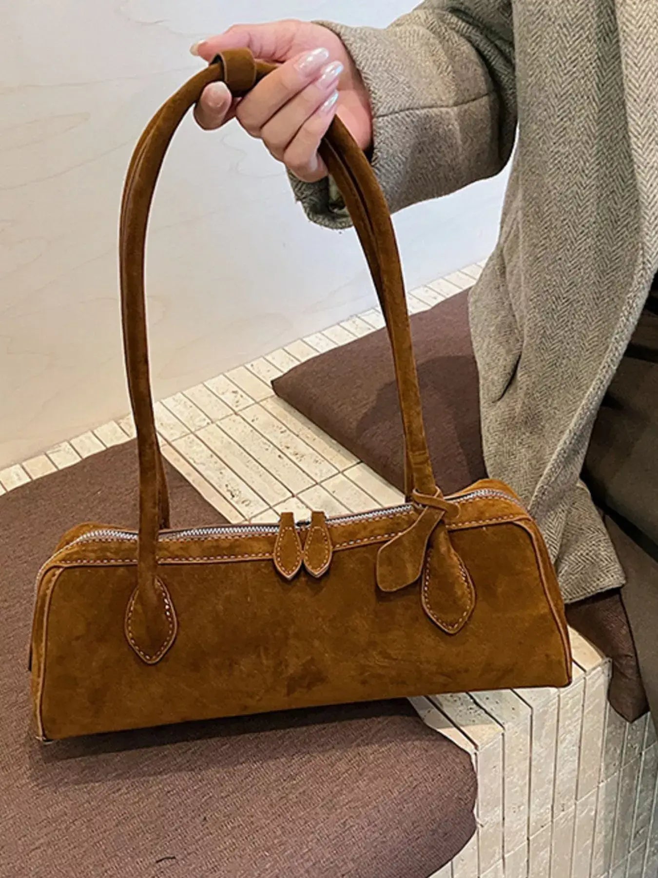 Solid Color Shoulder Bag - Trendsi - Flyclothing LLC