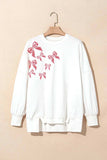 Bow Round Neck Long Sleeve Sweatshirt - Trendsi - Flyclothing LLC