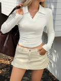 Johnny Collar Long Sleeve T-Shirt - Trendsi - Flyclothing LLC