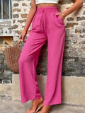 Tied High Waist Wide Leg Pants with Pockets - Trendsi - Flyclothing LLC