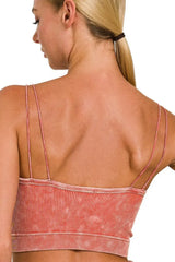 Zenana Washed Ribbed Seamless Double Strap Brami - Trendsi - Flyclothing LLC