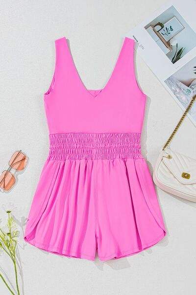 Drawstring Wide Strap Romper - Trendsi - Flyclothing LLC