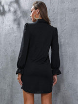 Perfee Ruched Button Up Long Sleeve Dress - Trendsi - Flyclothing LLC