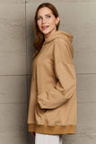 Full Size Long Sleeve Dropped Shoulder Hoodie - Trendsi