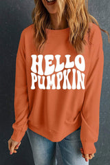 Letter Graphic Round Neck Long Sleeve Sweatshirt - Trendsi - Flyclothing LLC
