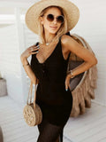 Lace Up Sleeveless Sweater Dress - Trendsi - Flyclothing LLC