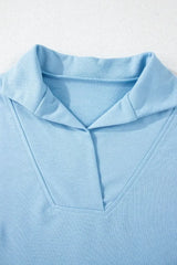 Rainbow Collared Short Sleeve Top and Shorts Set - Trendsi - Flyclothing LLC