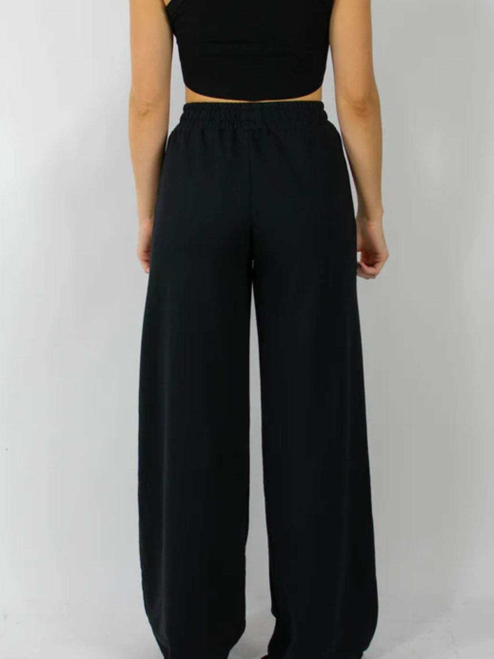 Elastic Waist Wide Leg Pants - Trendsi - Flyclothing LLC
