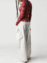 Floral Mock Neck Long Sleeve Top - Trendsi - Flyclothing LLC