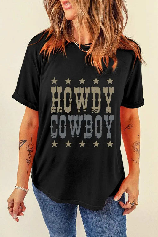 Letter Graphic Round Neck Short Sleeve T-Shirt - Trendsi - Flyclothing LLC