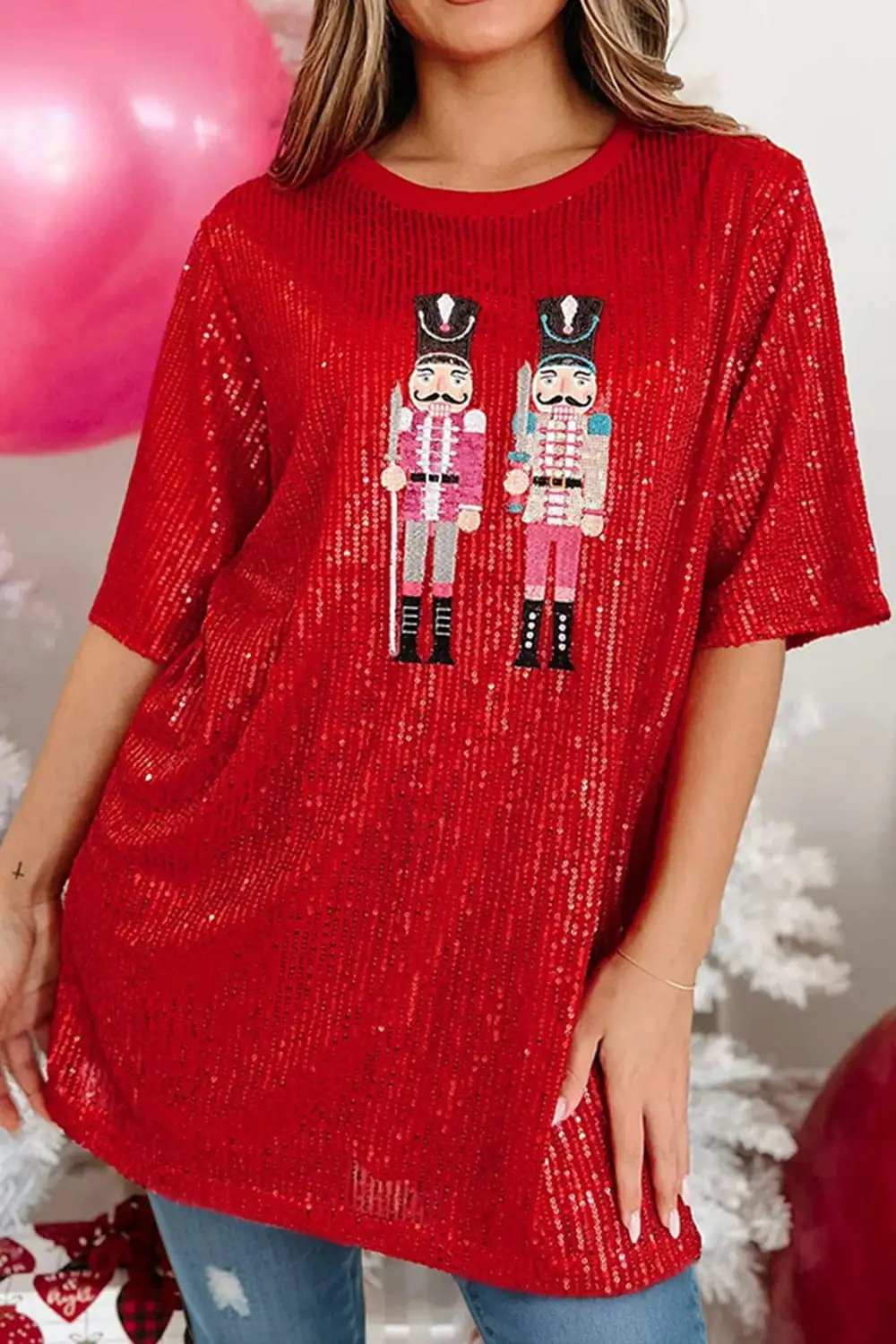 Nutcracker Round Neck Half Sleeve T-Shirt - Trendsi - Flyclothing LLC