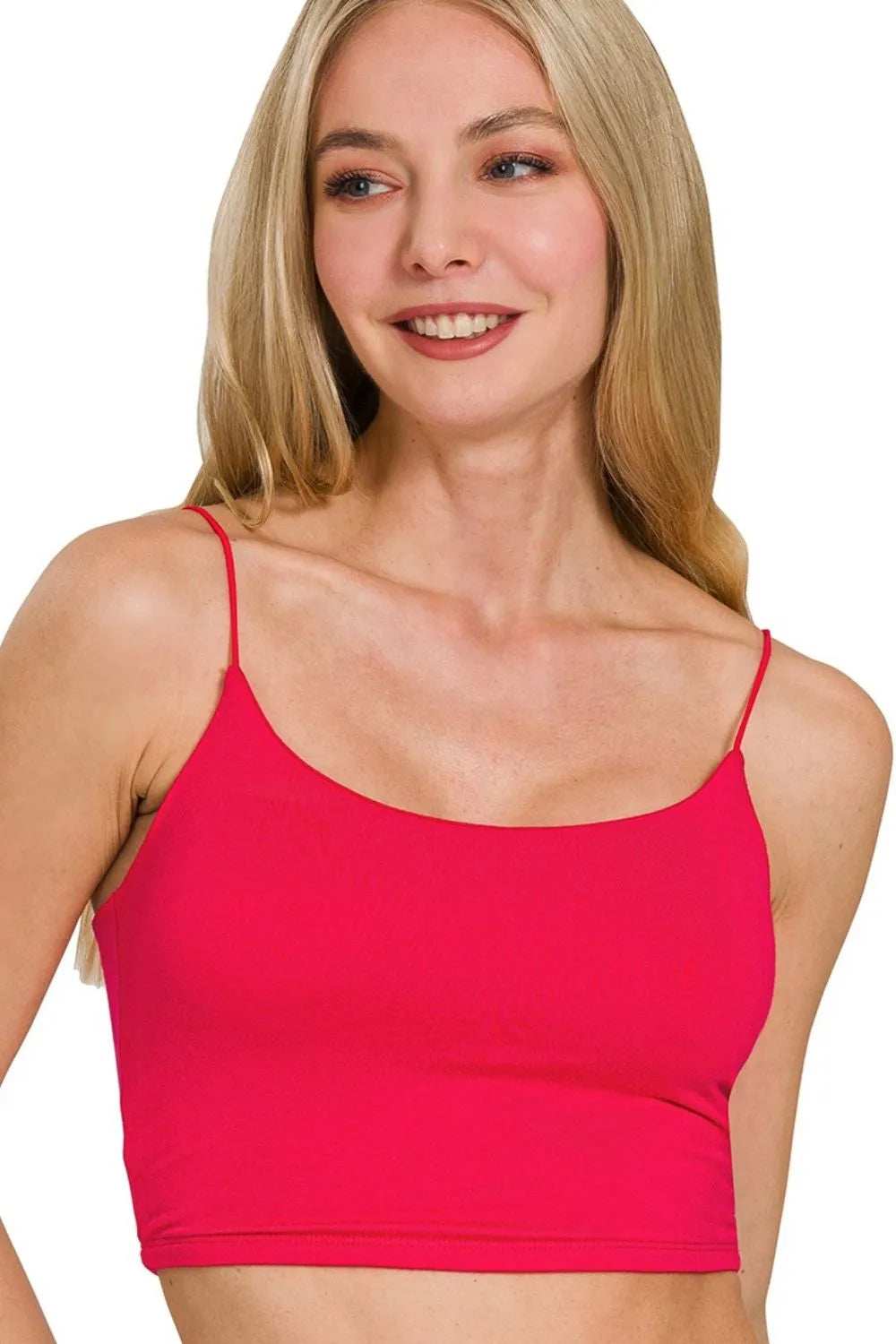 Zenana Double Layered Spaghetti Bra Cami - Trendsi - Flyclothing LLC