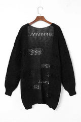 Openwork Open Front Long Sleeve Cardigan - Trendsi - Flyclothing LLC