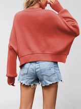 Round Neck Dropped Shoulder Sweater - Trendsi - Flyclothing LLC