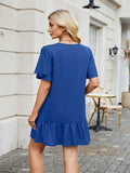 Round Neck Short Sleeve Mini Dress - Trendsi - Flyclothing LLC