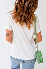 LOVE Round Neck Short Sleeve T-Shirt - Trendsi - Flyclothing LLC