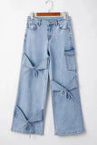Bowknot Decor Cargo Jeans - Trendsi