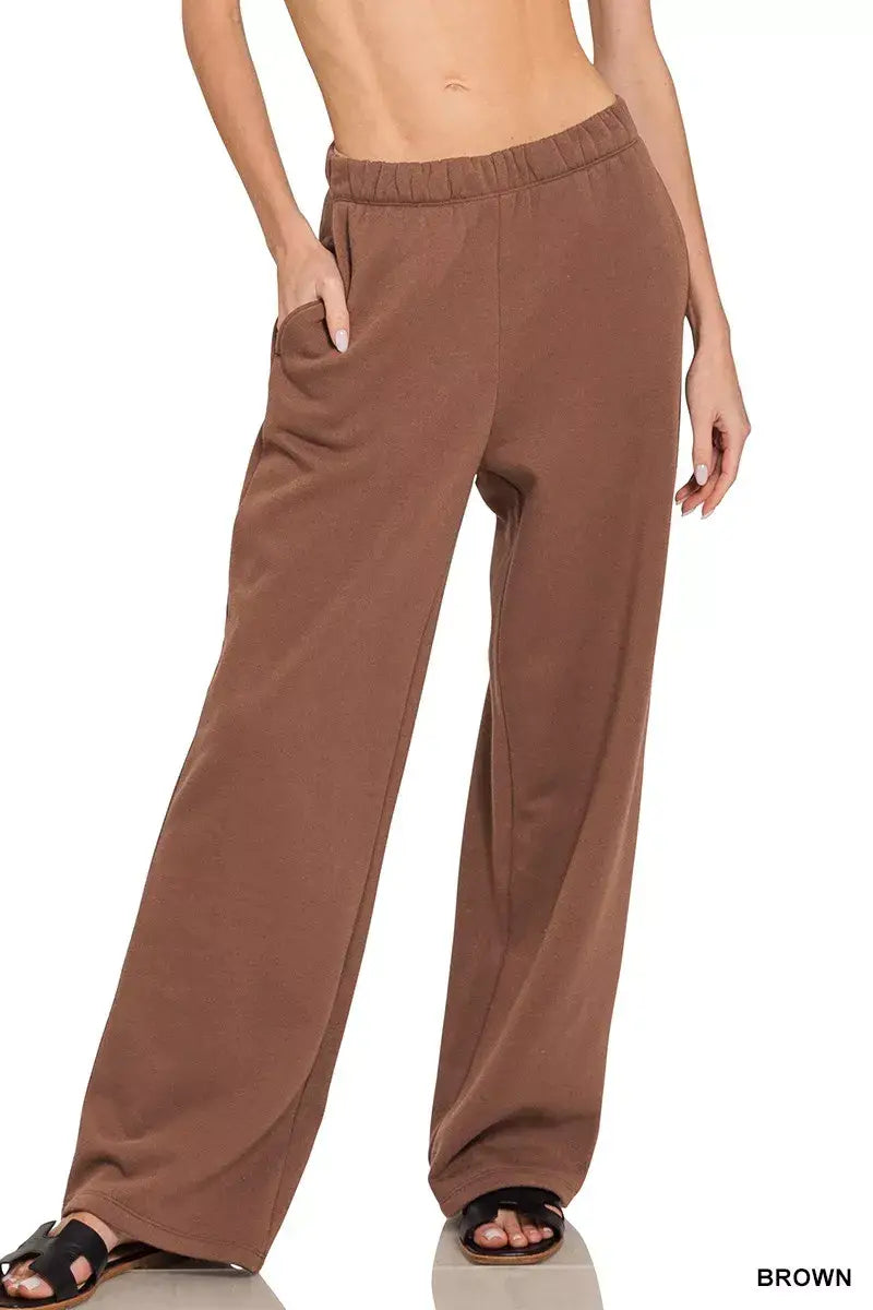 Zenana Fleece Sweatpant with Pockets - Trendsi - Flyclothing LLC