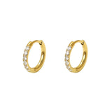 18K Gold-Plated Zircon Hoop Earrings - Trendsi - Flyclothing LLC