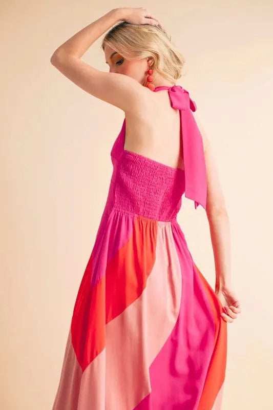 Aemi+Co Color Block Sleeveless Maxi Dress - Trendsi - Flyclothing LLC