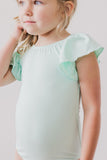 Pastel Green S/S Flutter Sleeve Leotard
