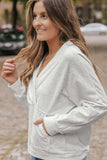 Surplice Long Sleeve Sweatshirt with Pocket - Trendsi - Flyclothing LLC