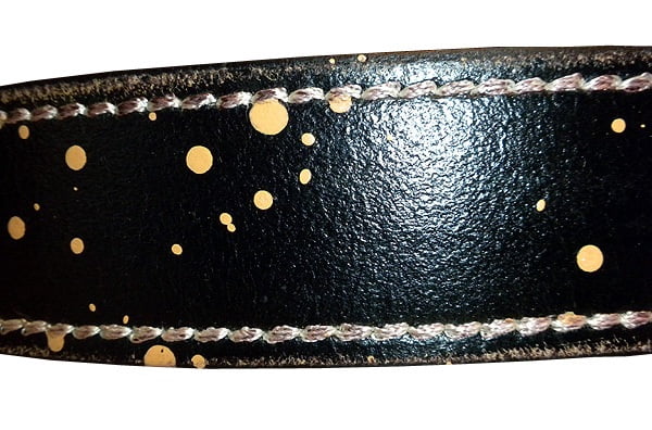 Distressed Paint Splash Leather Belt