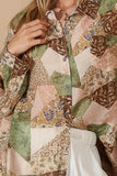 POL Button-Down Long Sleeve Printed Shirt - Trendsi