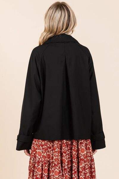 Mittoshop Double Breasted Long Sleeve Trench Coat Jacket - Trendsi - Flyclothing LLC