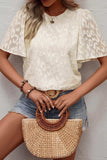 Round Neck Half Sleeve Blouse - Trendsi - Flyclothing LLC