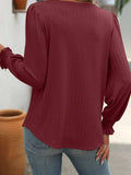 Square Neck Long Sleeve Top - Trendsi - Flyclothing LLC
