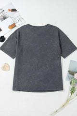 Kindness Butterflies Graphic Mineral Wash Loose Tee - Trendsi - Flyclothing LLC