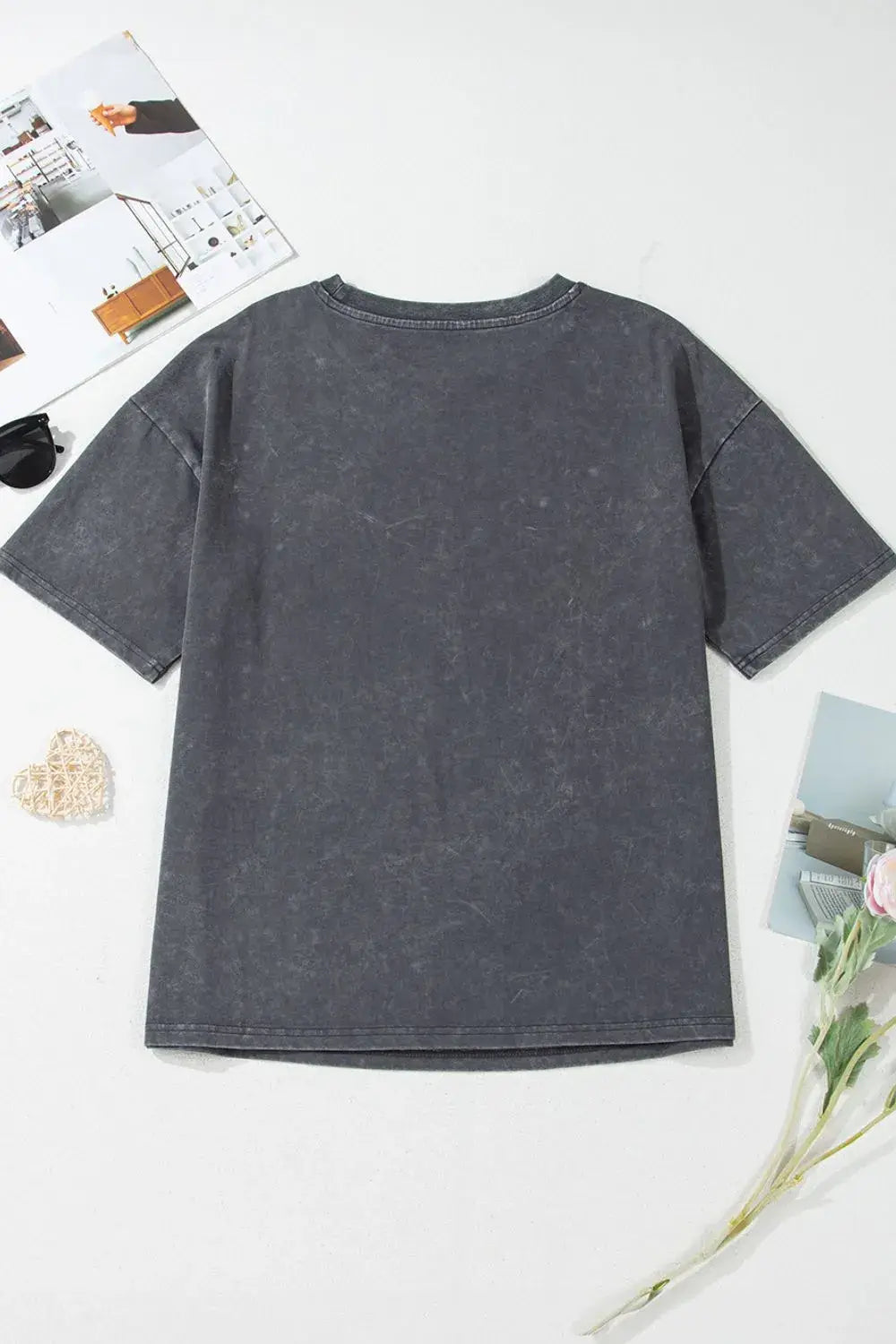 Kindness Butterflies Graphic Mineral Wash Loose Tee - Trendsi - Flyclothing LLC