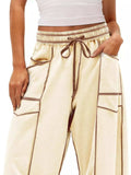Drawstring Wide Leg Pants - Trendsi - Flyclothing LLC