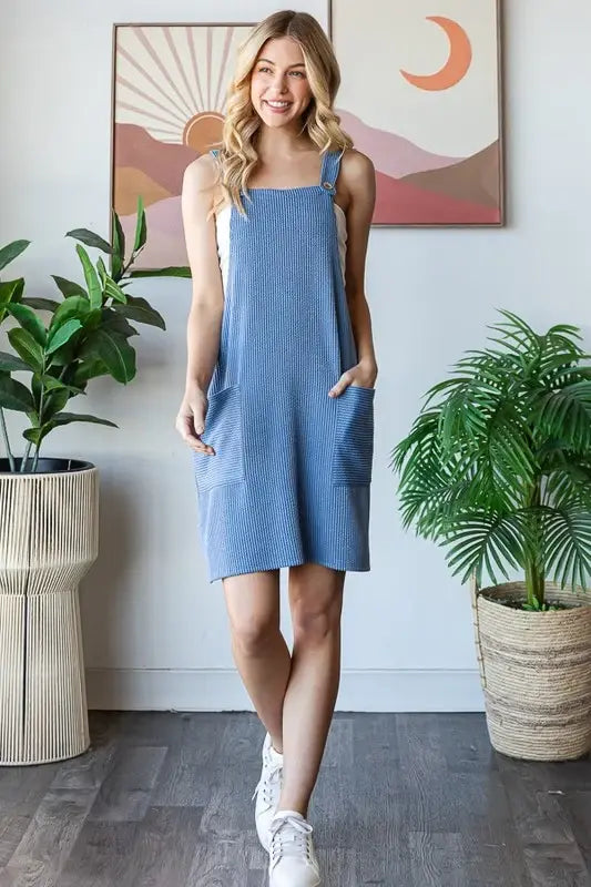 Heimish Full Size Ribbed Sleeveless Mini Tank Dress Plus Size - Trendsi - Flyclothing LLC