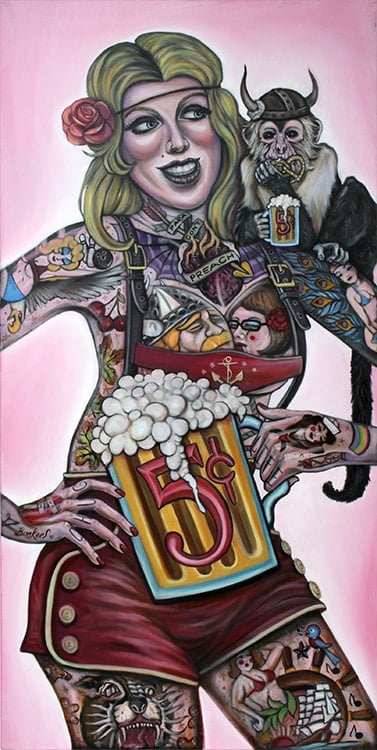 Black Market Art Company 5 Cent Beer Print - Black Market Art Company - Flyclothing LLC