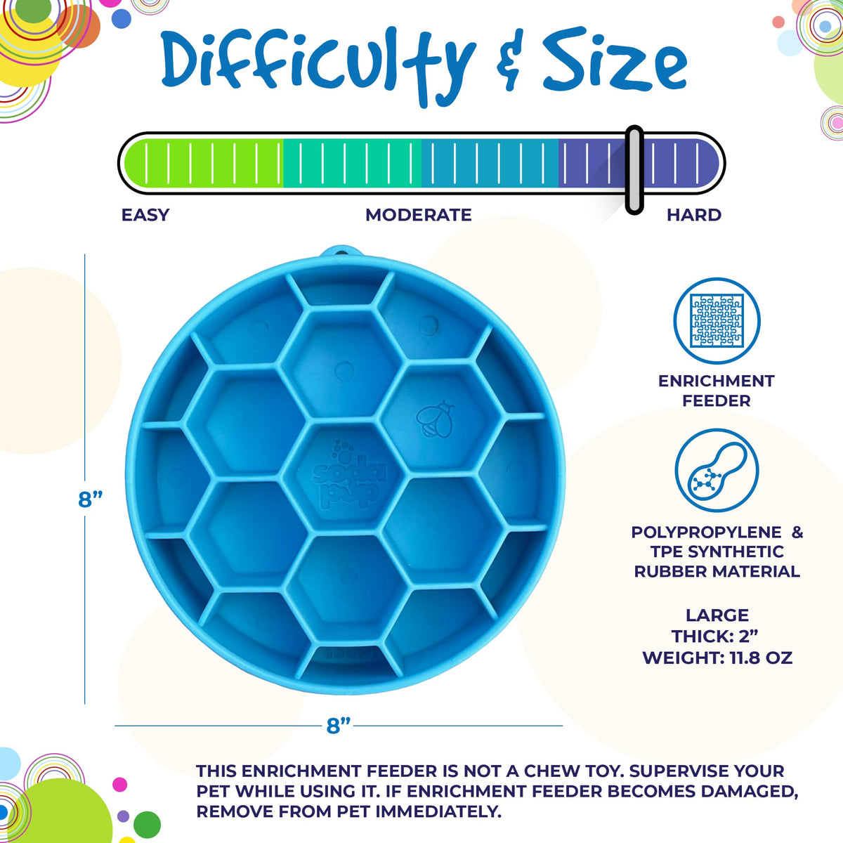 Honeycomb eBowl Deep Slow Feeder Dog Bowl for Enrichment | USA Made - SodaPup/True Dogs, LLC - Flyclothing LLC