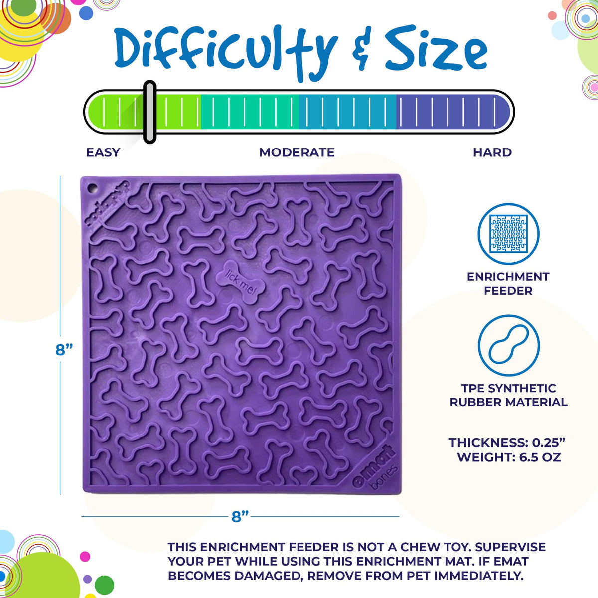Bones eMat - Enrichment Lick Mat for Dogs and Cats | eMat Enrichment Toy for Anxiety Relief | SodaPup - SodaPup/True Dogs, LLC - Flyclothing LLC