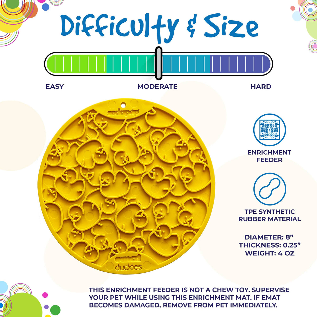 Rubber Duckies emat - Enrichment Lick Mat for Dogs and Cats - with Suction Cups | Bath Time Design | SodaPup USA Made - SodaPup/True Dogs, LLC - Flyclothing LLC