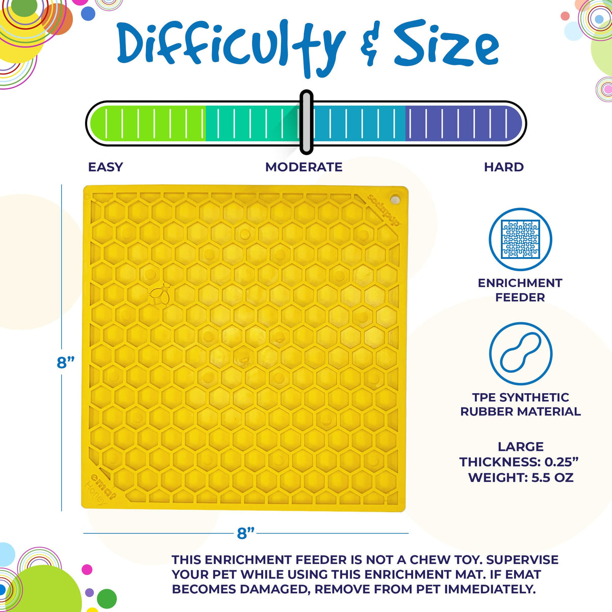 Honeycomb eMat - Enrichment Lick Mat for Dogs and Cats | eMat Enrichment Toy for Anxiety Relief | SodaPup - SodaPup/True Dogs, LLC - Flyclothing LLC