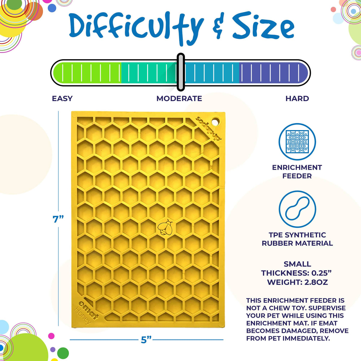 Honeycomb eMat - Enrichment Lick Mat for Dogs and Cats | eMat Enrichment Toy for Anxiety Relief | SodaPup - SodaPup/True Dogs, LLC - Flyclothing LLC