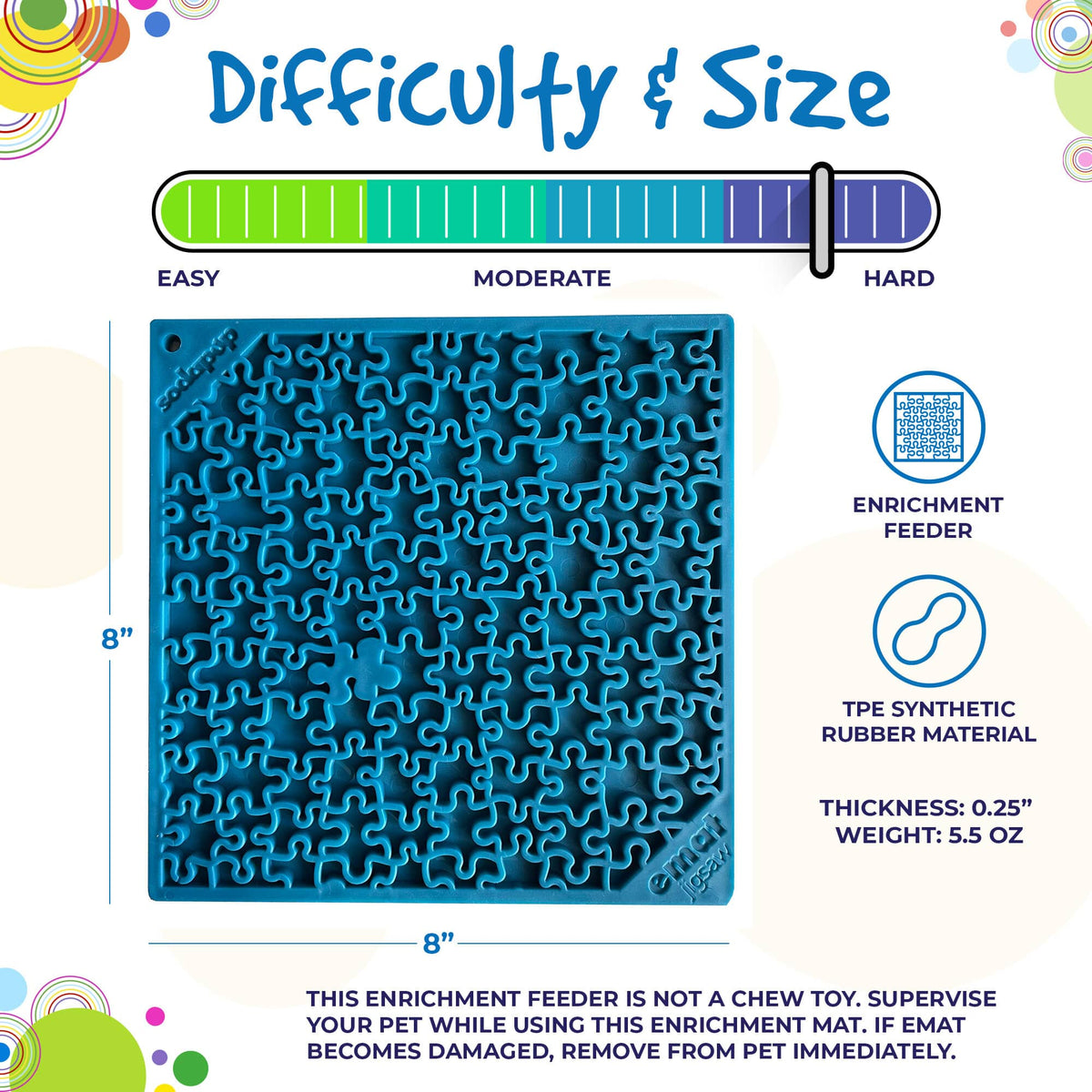 Jigsaw Puzzle eMat - Enrichment Lick Mat for Dogs and Cats | eMat Enrichment Toy for Anxiety Relief | USA Made - SodaPup/True Dogs, LLC - Flyclothing LLC