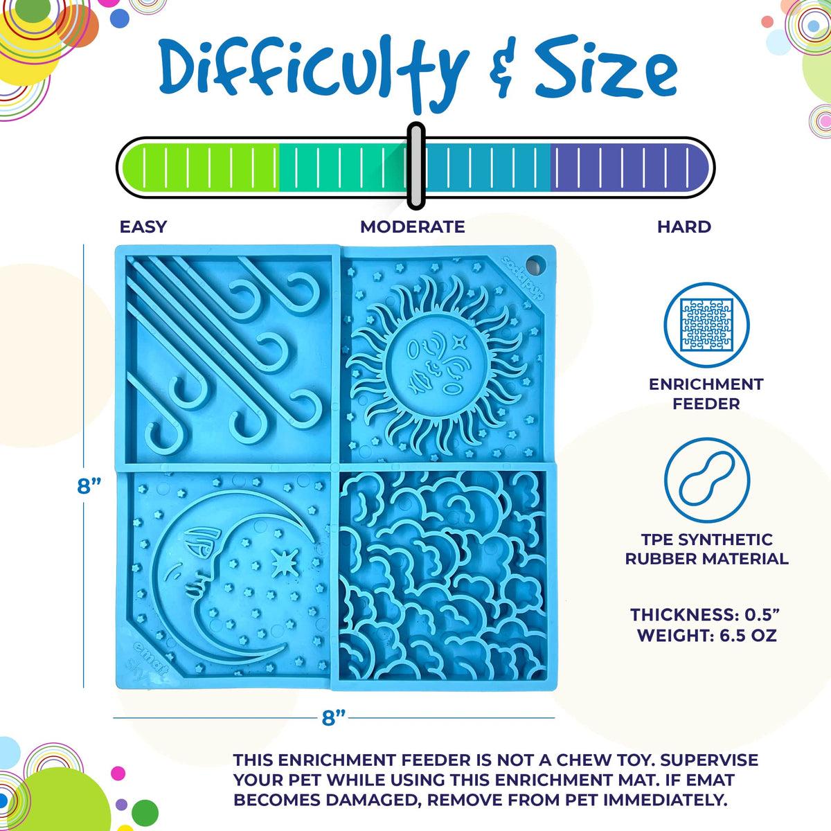 Sky eMat - Enrichment Lick Mat for Dogs and Cats | Celestial Design | SodaPup - SodaPup/True Dogs, LLC - Flyclothing LLC