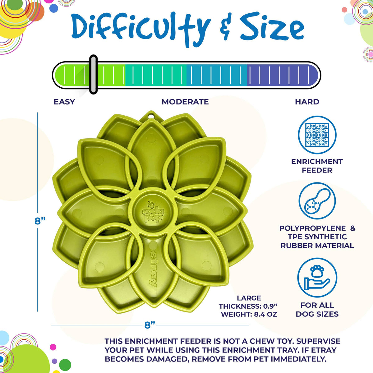 Mandala eTray Shallow Slow Feeder Dog Bowl for Enrichment | USA Made - SodaPup/True Dogs, LLC - Flyclothing LLC