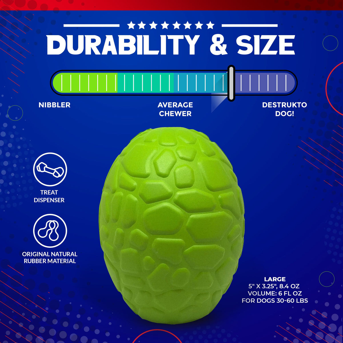 Dinosaur Egg Dog Chew Toy & Treat Dispenser - USA Made | SodaPup - SodaPup/True Dogs, LLC - Flyclothing LLC