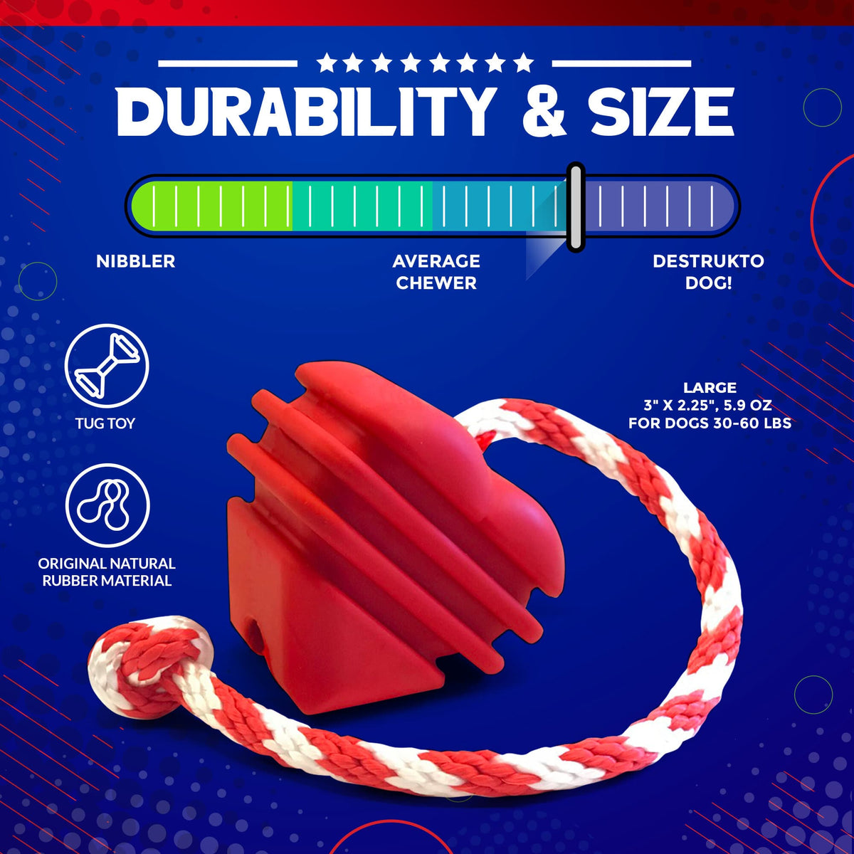 Heart on a String Dog Toy - Durable Rubber Tug Toy for Large Dogs | USA Made - SodaPup/True Dogs, LLC - Flyclothing LLC