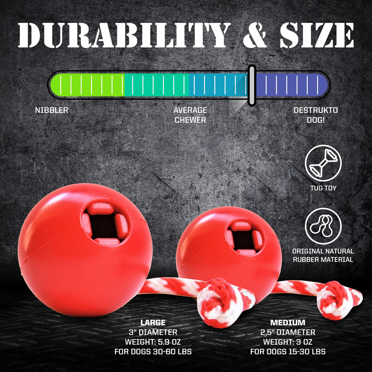 USA-K9 Cherry Bomb Rubber Dog Chew Toy | K9 Handler Reward Toy | USA Made - SodaPup/True Dogs, LLC - Flyclothing LLC