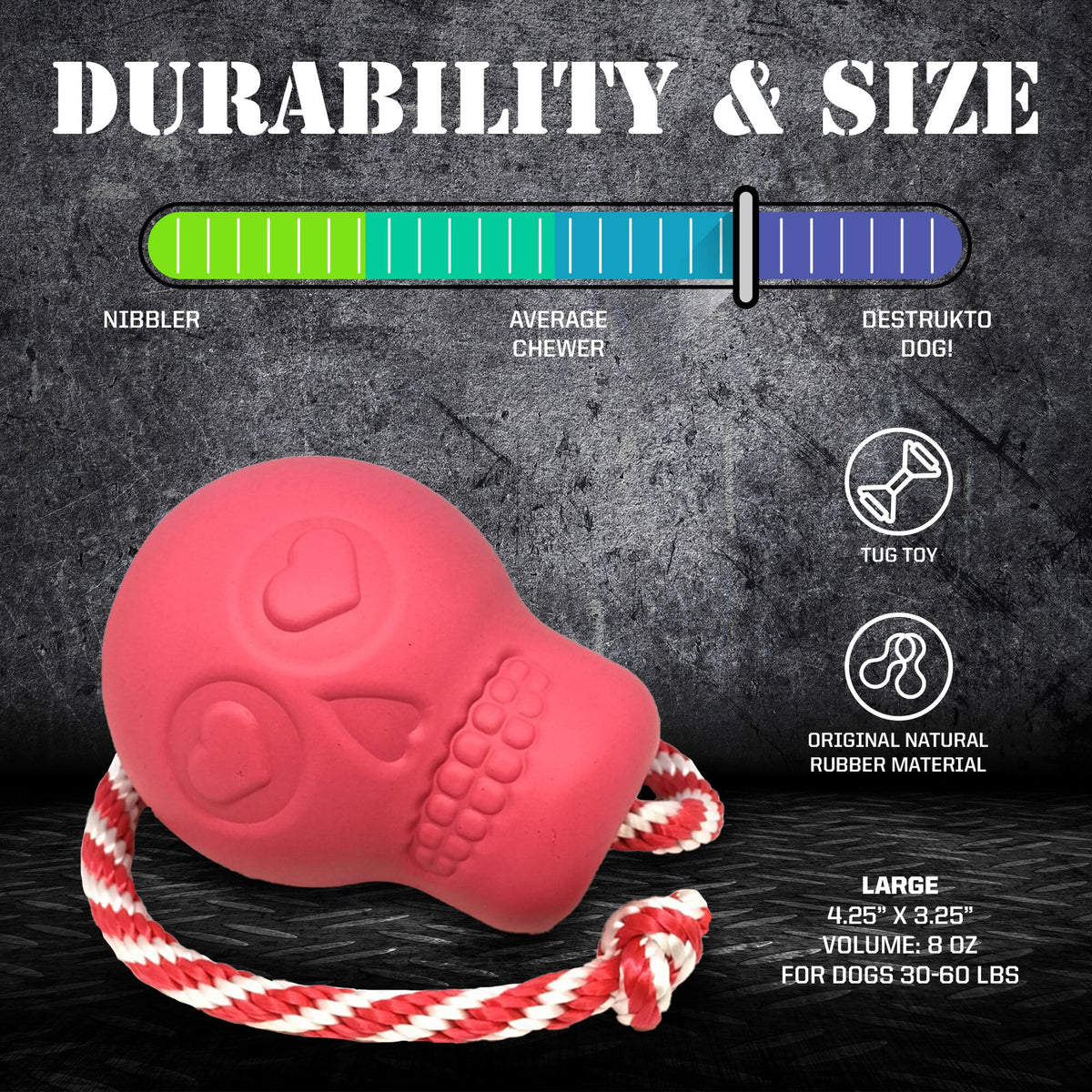 USA-K9 Skull Dog Chew Toy & Treat Dispenser - Made in USA | SodaPup - SodaPup/True Dogs, LLC - Flyclothing LLC