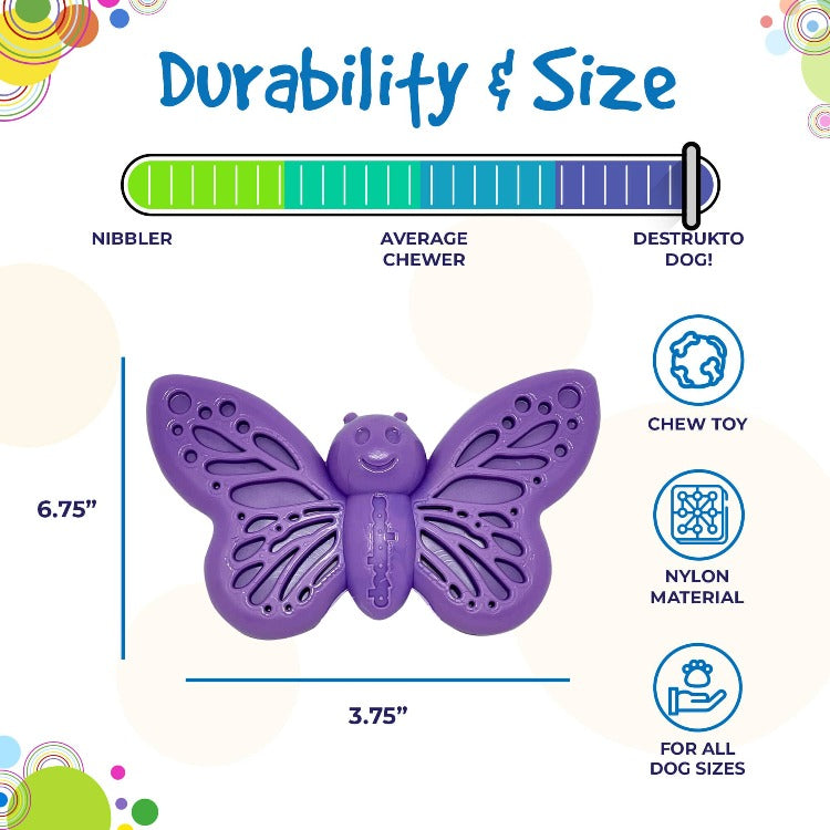 Butterfly Nylon Chew & Enrichment Toy | 2-in-1 for Aggressive Chewers | SodaPup - SodaPup/True Dogs, LLC - Flyclothing LLC