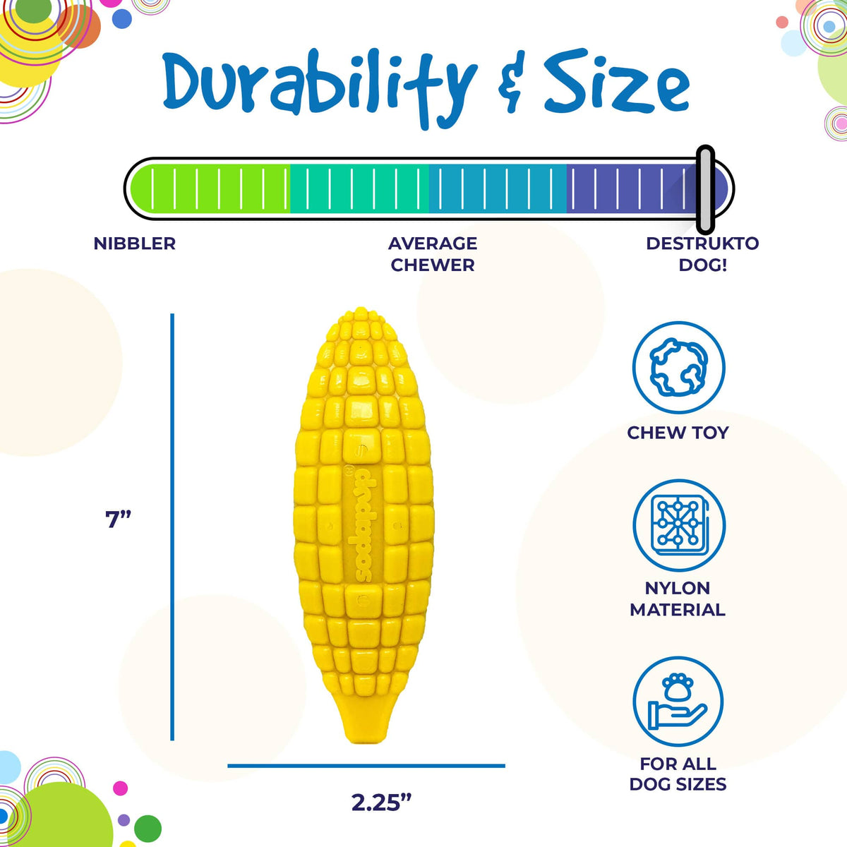 Corn on the Cob Nylon Dog Toy for Aggressive Chewers | USA Made | SodaPup - SodaPup/True Dogs, LLC - Flyclothing LLC